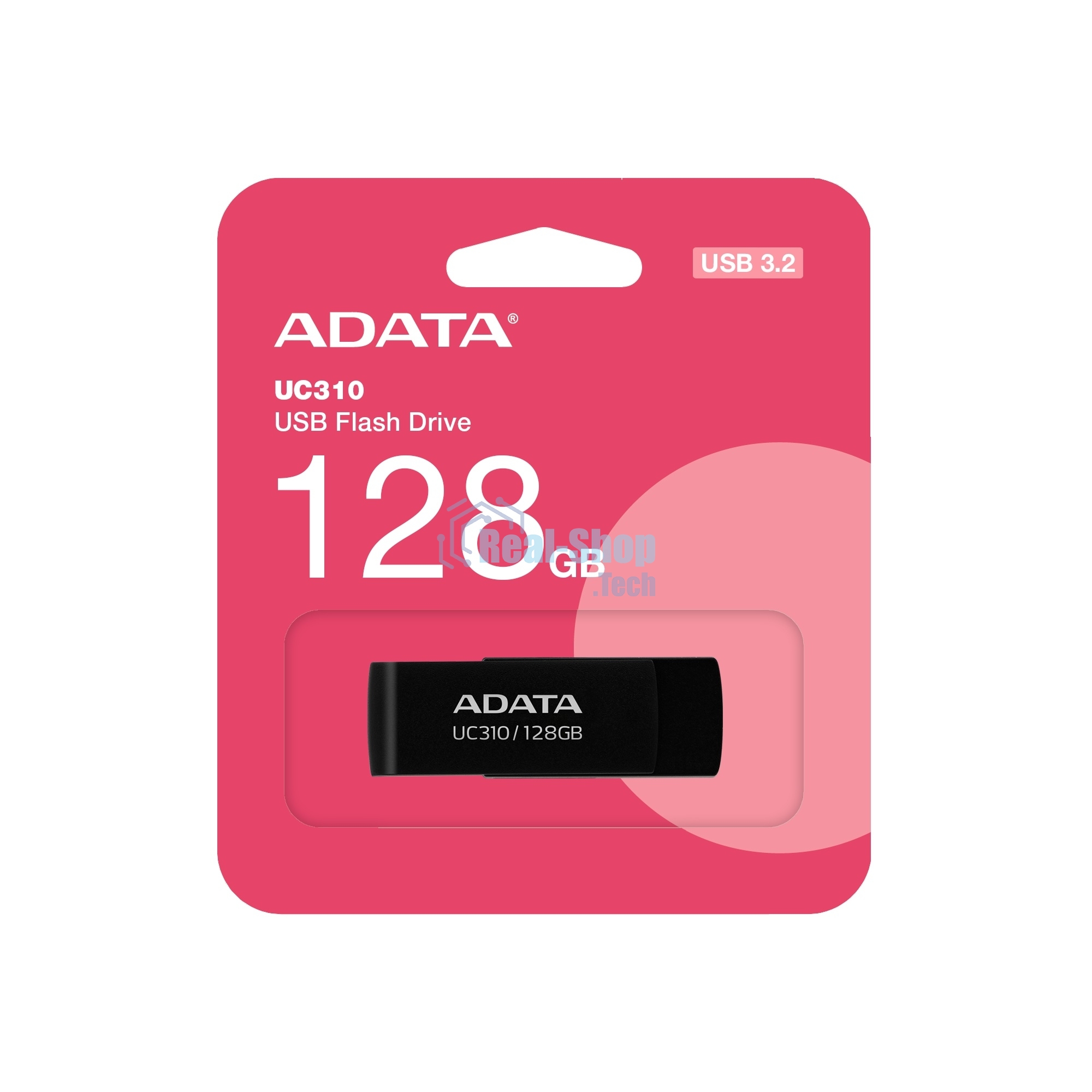 Флешка USB ADATA UC310 (UC310-128G-RBK), 128Gb, USB 3.2 Gen 1, R/W 100/30, черный