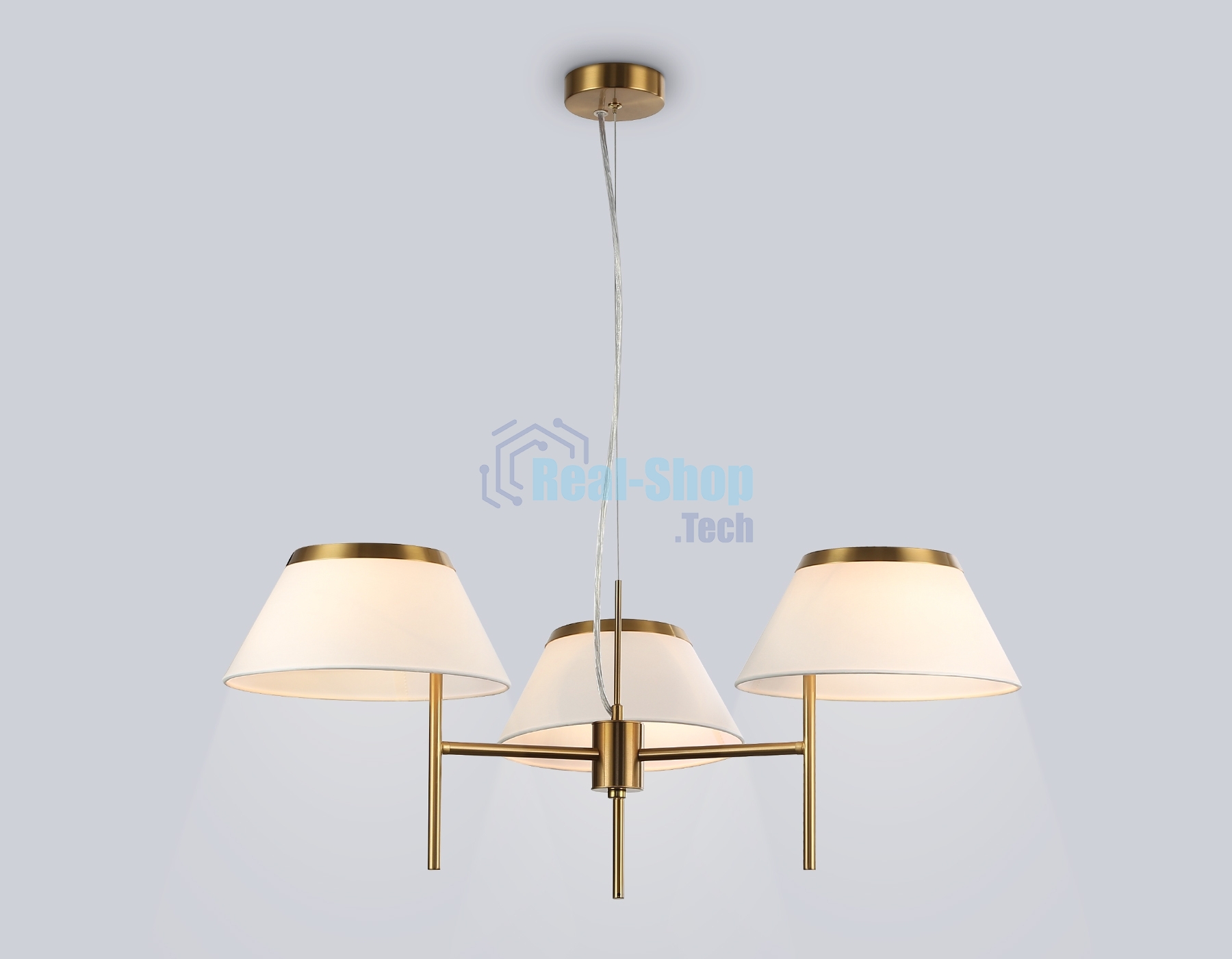 Люстра Ambrella light LH72471/3 BS/WH латунь/белый Е14/3 max 40W D800*290-1080