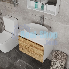 Комплект для ванной, 3 предмета (Тумба Bau Dream Blackwood 60, раковина BAU Nimb 50х36, смеситель для раковины высокий Hotel Still, нержавеющая сталь)