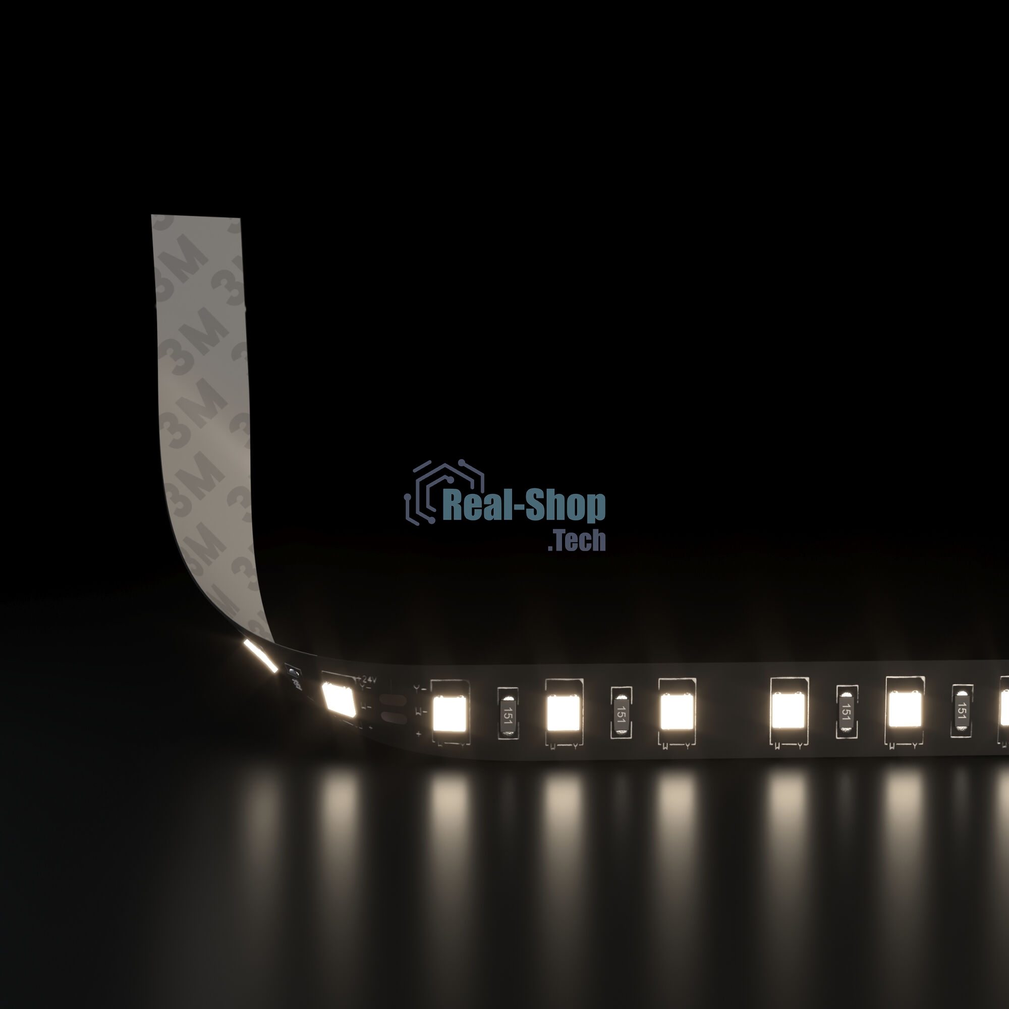 Лента светодиодная 120Led 9,6W IP20 4200K дневной белый (2835 24V 120Led 9,6W IP20 Black)