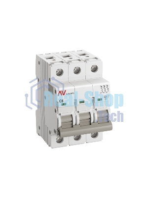 Выключатель автоматический трехполюсный AV-6 6А C 6кА AVERES mcb6-3-06C-av EKF