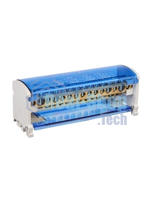 Шина на DIN-рейку в корпусе (кросс-модуль) ШНК 2х15 L+PEN IEK YND10-2-15-125
