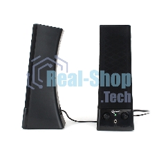 Акустическая система 2.0 Gembird SPK-500, черный, 6 Вт, рег. громкости, разъем для наушников, питание от сети