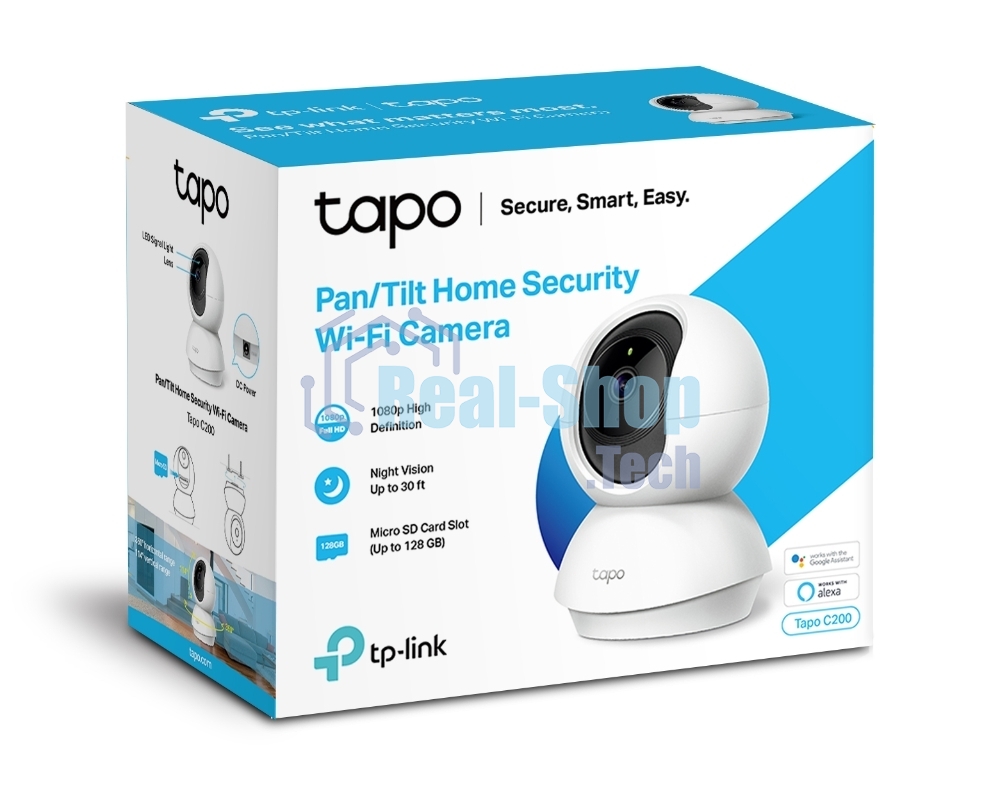 Камера 1080P indoor IP camera, 360° horizontal and 114° vertical range, Night Vision, Motion Detection, 2-way Audio, support 128G MicroSD card