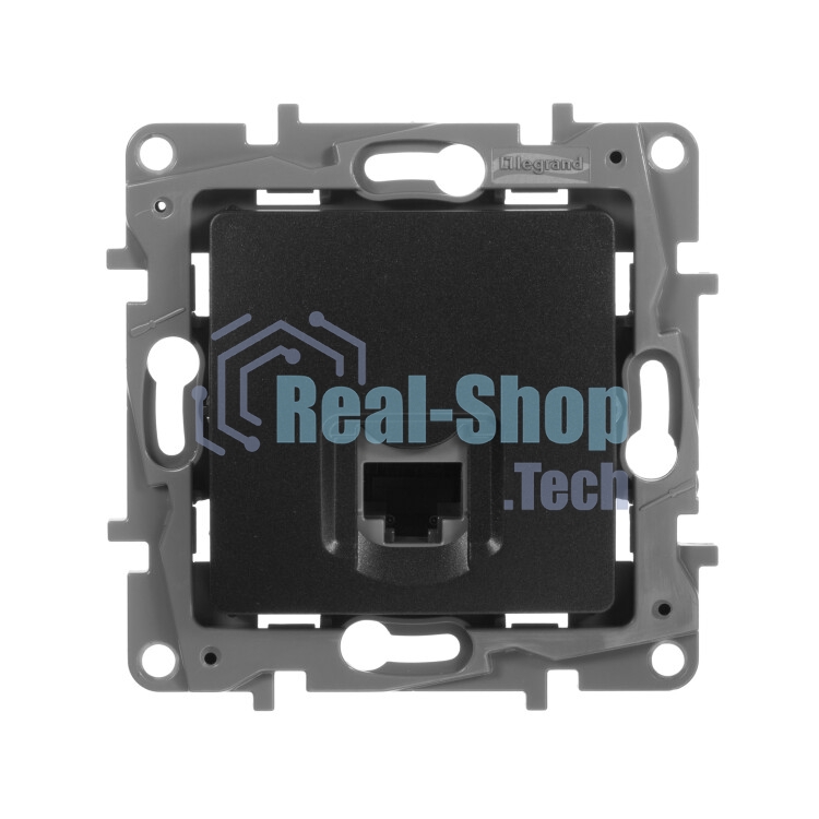 Информационная розетка RJ 45, категория 5e, UTP, Etika, антрацит