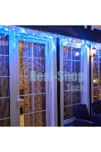 Гирлянда Neon-night Айсикл (бахрома) светодиодный, 4,8 х 0,6 м, белый провод, 230 В, диоды синие, 176 LED