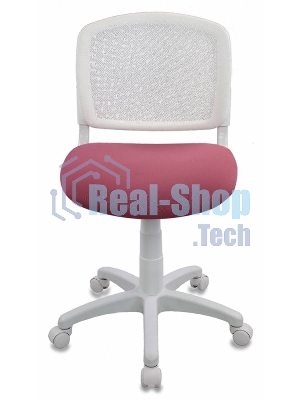 Кресло детское Бюрократ CH-W296NX/26-31 TW-15 белый, спинка сетка, сиденье розовый 26-31