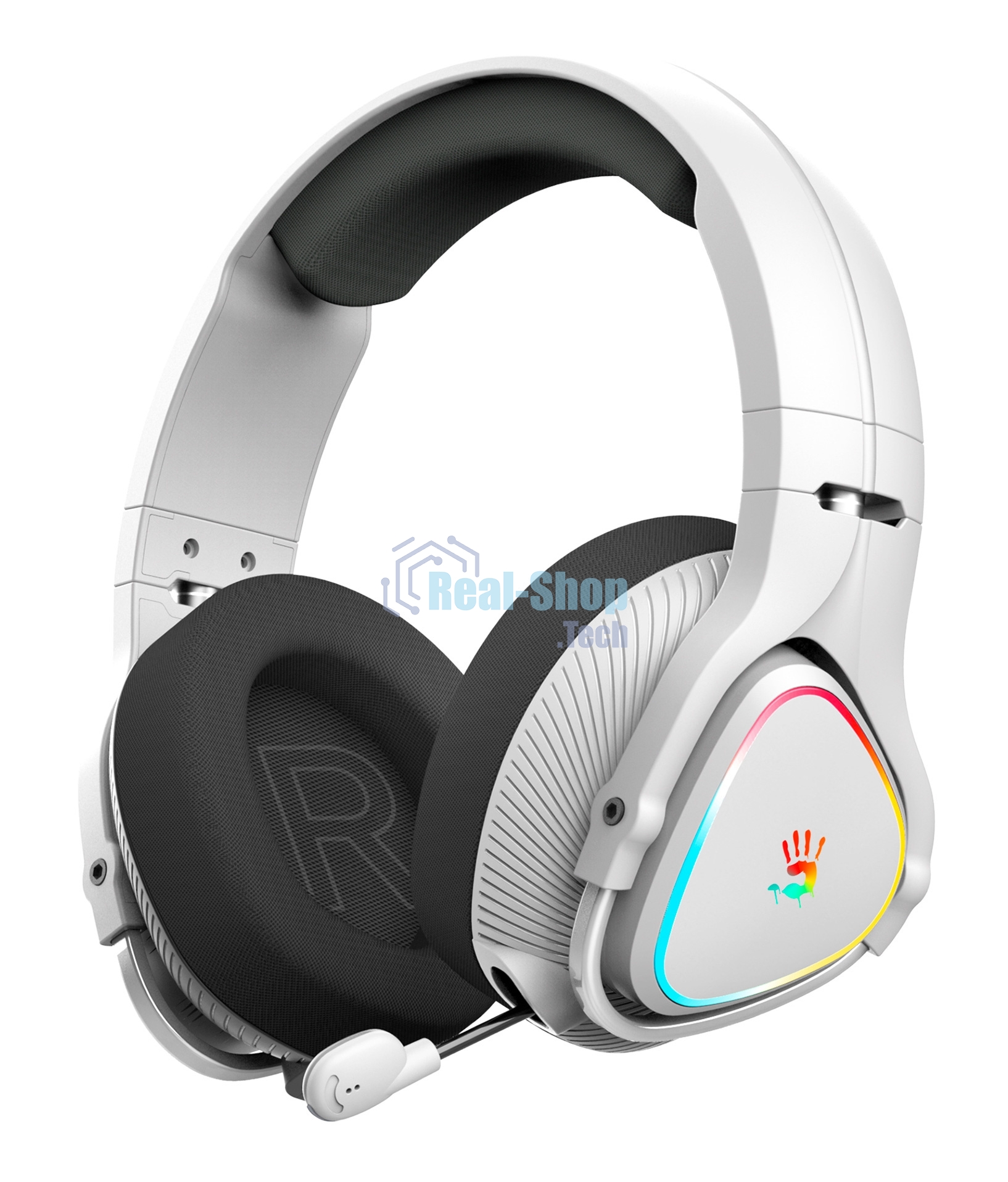 Гарнитура проводная с микрофоном A4Tech Bloody MR710 серый BT оголовье (MR710 GREY)