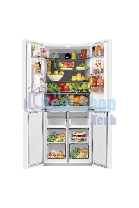 Холодильник Maunfeld MFF183NFWE белый трехкамерный инвертор 270/135л морозилка снизу, Total NoFrost, Side by Side