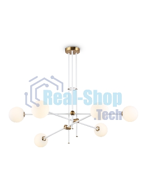 Светитльник Ambrella Light TR2521/6 WH/BS белый/латунь G9/6 max 10W D970*750