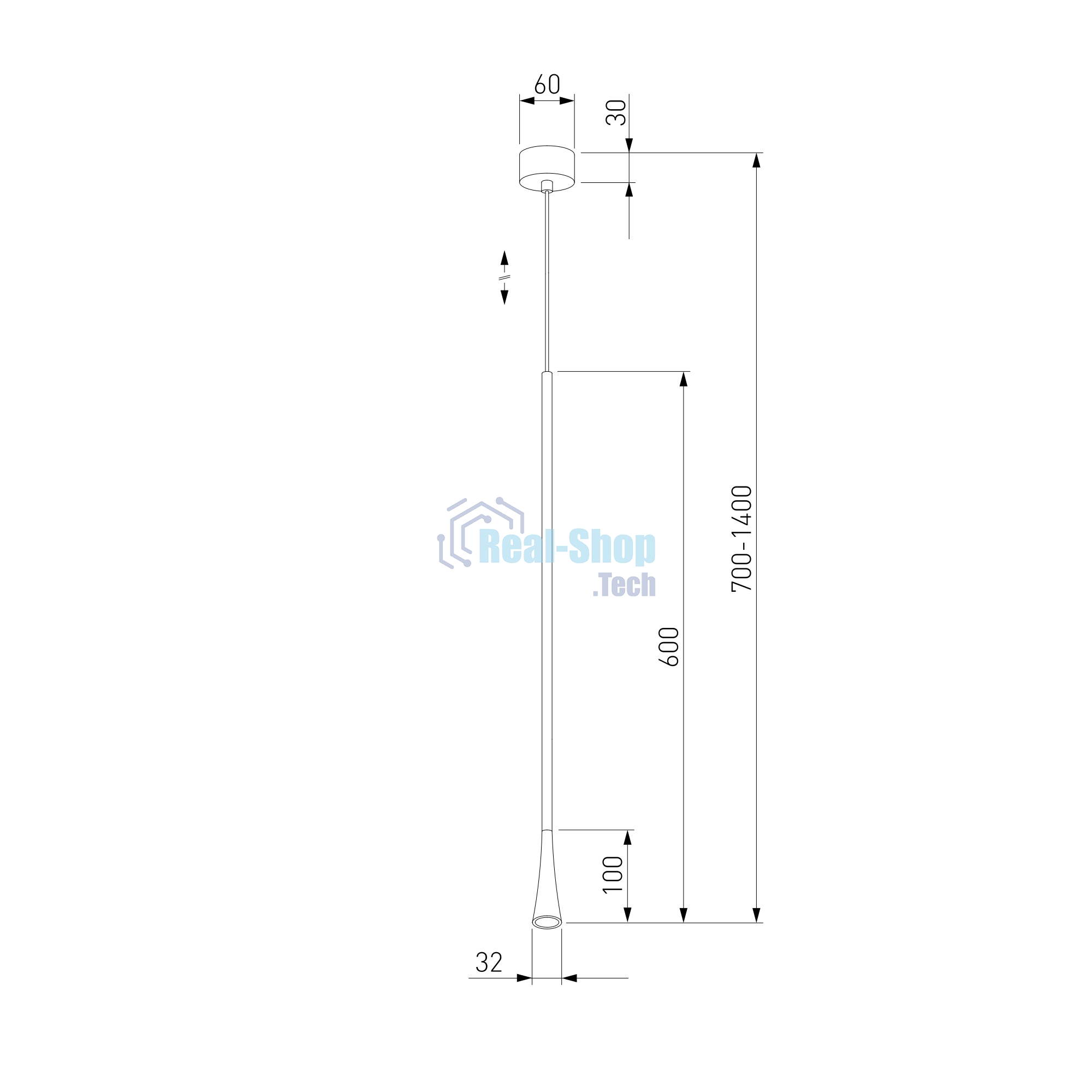 50312 LED 7W 3000K / Светильник подвесной светодиодный / черный