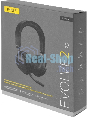 Гарнитура Jabra Evolve2 75 чёрный, беспроводная, Bluetooth, до 36 ч