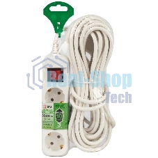 Удлинитель электрический UDL-16-3100-ES Greenline 3 розетки с заземлением с выключателем 10м ПВС 3х1кв.мм Эра Б0065040
