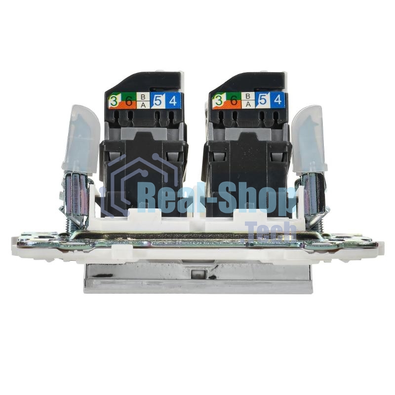 SKANDY Розетка компьютерная 2-местная RJ45 кат.5E SK-K03N никель | SK-K20-1-K50 | IEK