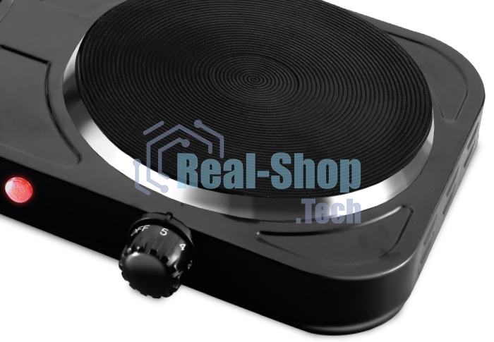 Плита настольная электрическая Centek CT-1507 черный, 2конф ЧУГУН 155мм, 2000Вт, индикатор работы