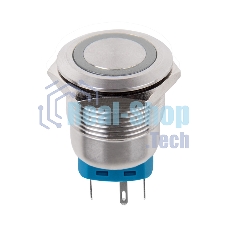 Кнопка антивандальная Rexant Ø 22 12 В Б/Фикс (5с) (ON)-OFF/(OFF)-ON подсв./зеленая