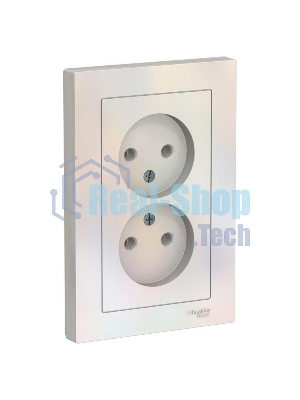 Розетка 2-м AtlasDesign без заземл. 16А в сборе жемчуг SchE ATN000420