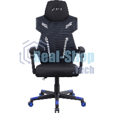 Кресло игровое Оклик 111G черный/синий сиденье черный сетка/ткань с подголов. крестов. пластик черный