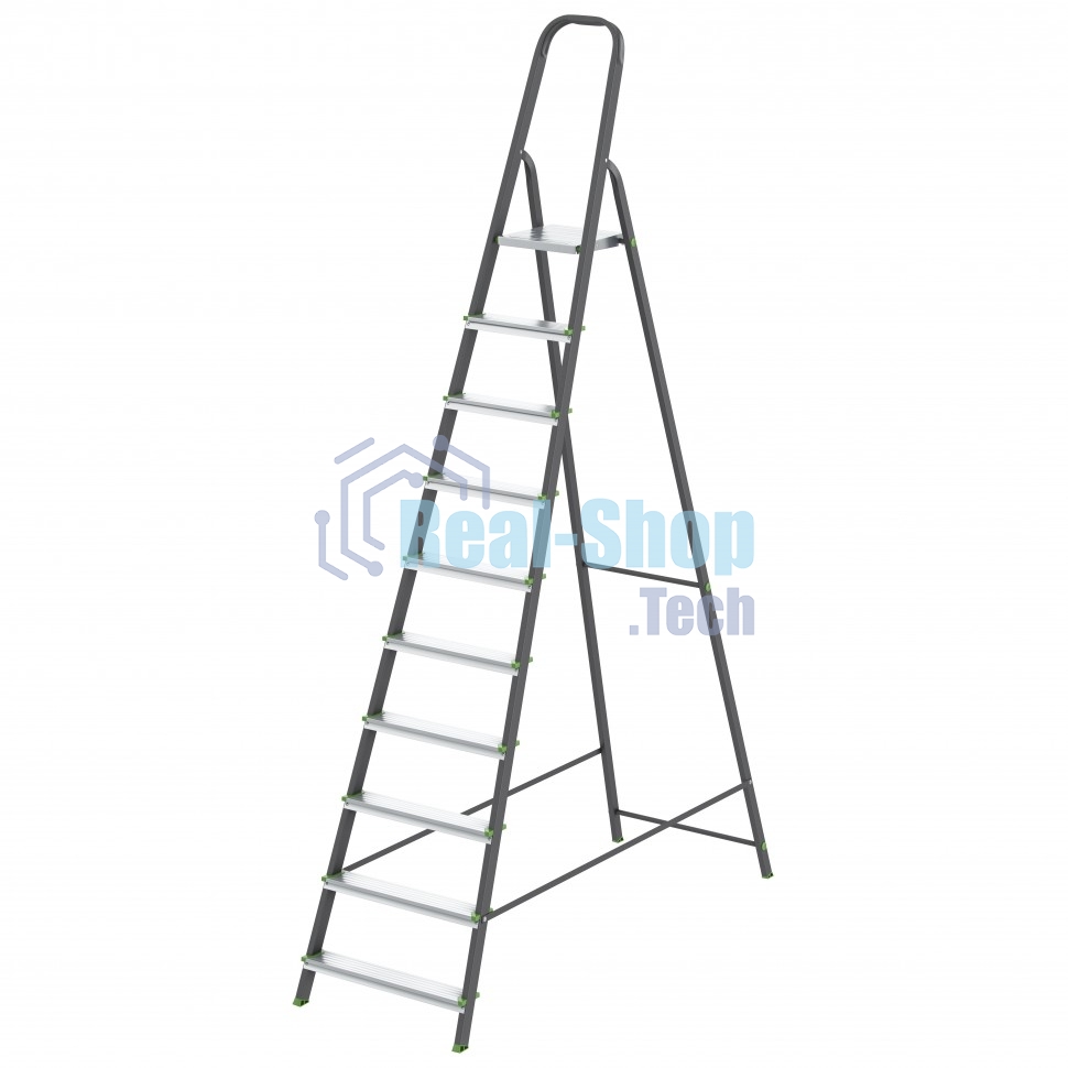 Стремянка Сибртех, 10 ступеней, стальной профиль, алюминиевые ступени