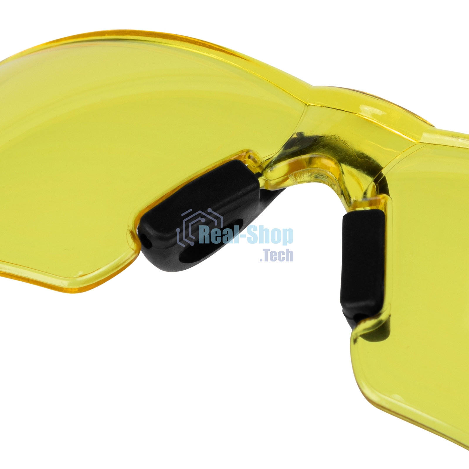 Очки защитные Denzel открытые, поликарбонатные, желтая линза, 2х комп. дужки