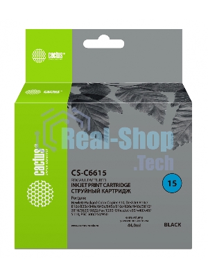 Картридж струйный Cactus CS-C6615 черный (42 мл) для №15 HP DJ 810c/816c/825c/840c/843c/845c