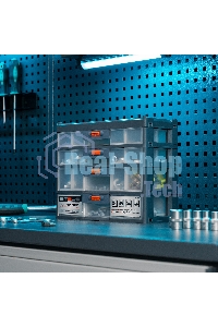 Органайзер для хранения с выдвижными лотками 310х150х260мм, 4 секции, пластик Stels