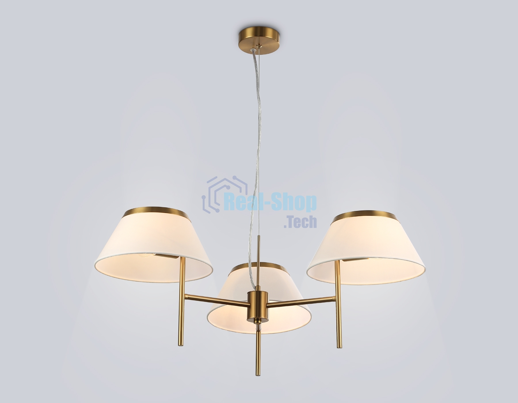 Люстра Ambrella light LH72471/3 BS/WH латунь/белый Е14/3 max 40W D800*290-1080