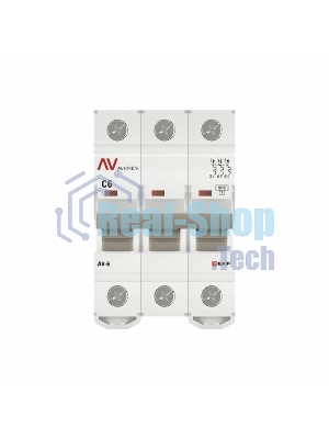 Выключатель автоматический трехполюсный AV-6 6А C 6кА AVERES mcb6-3-06C-av EKF