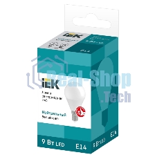 Лампа светодиодная LED 9Вт 230В 4000К E14 шар LLE-G45-9-230-40-E14 IEK