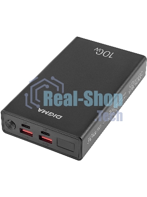 Портативный аккумулятор Digma DGPD100WA 20000mAh QC3.0/PD3.0 100W 5A 2xUSB-A/2xUSB-C черный