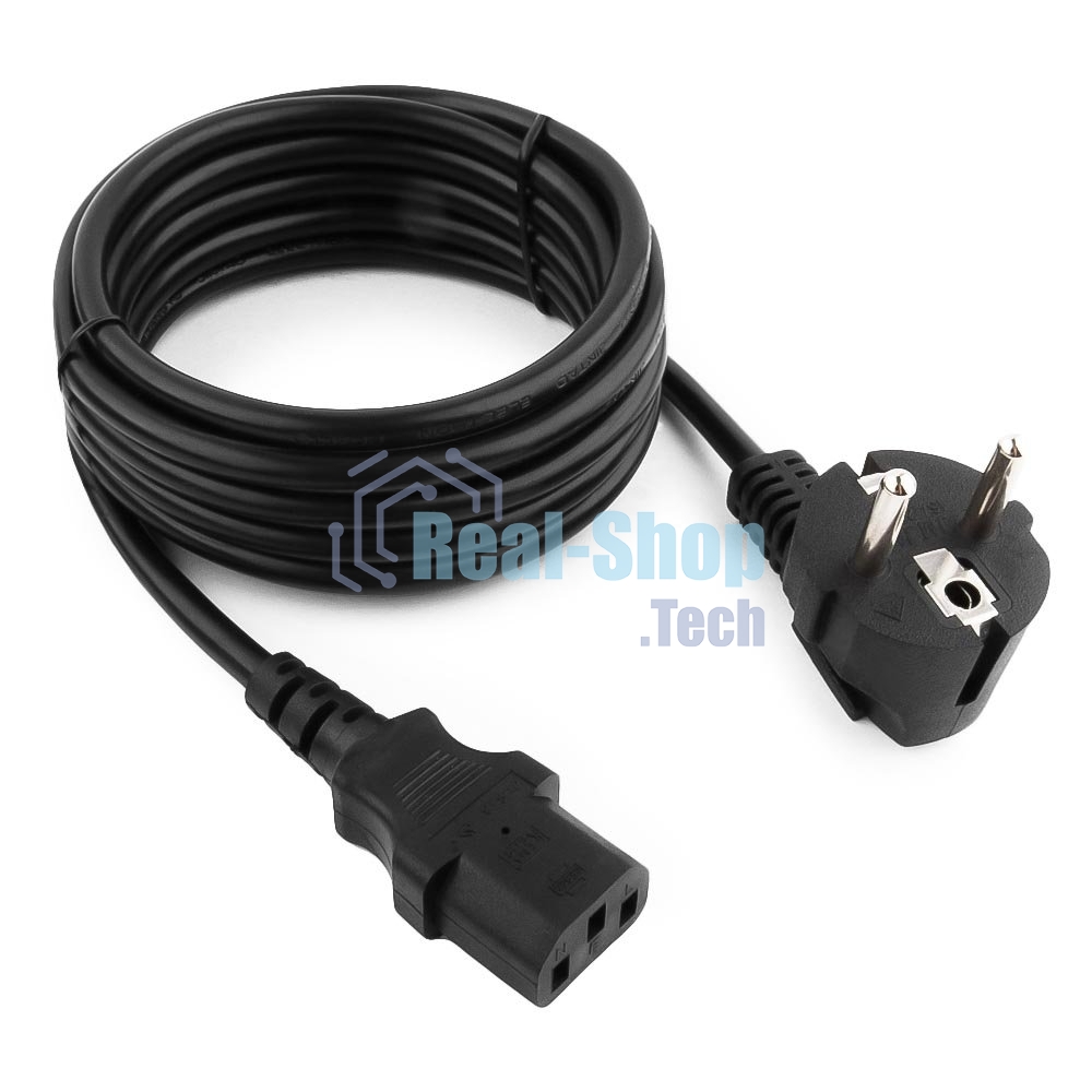 Кабель Кабель питания Gembird 3.0м, черный, с заземлением, пакет PC-186-10