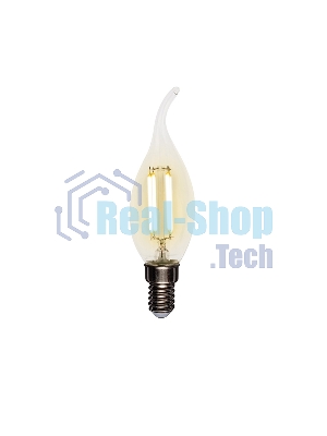 Лампа светодиодная филаментная Rexant Свеча на ветру CN37 7.5 Вт 600 Лм 2700K E14 прозрачная колба