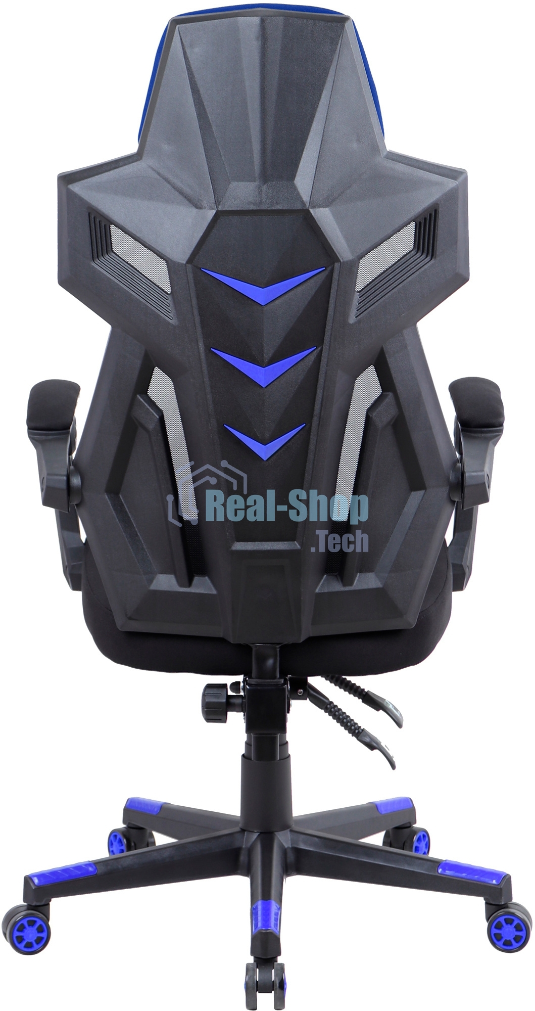 Кресло игровое Оклик 111G черный/синий сиденье черный сетка/ткань с подголов. крестов. пластик черный