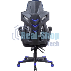 Кресло игровое Оклик 111G черный/синий сиденье черный сетка/ткань с подголов. крестов. пластик черный