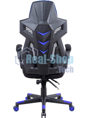 Кресло игровое Оклик 111G черный/синий сиденье черный сетка/ткань с подголов. крестов. пластик черный