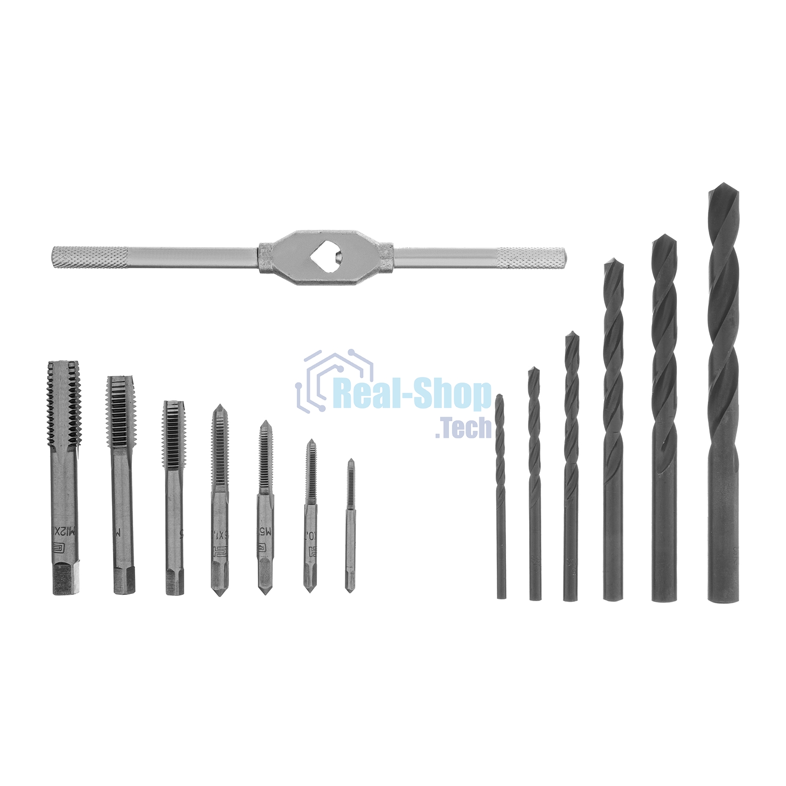 Набор сверл Сибртех (2,5-10,2), метчиков(М3-М12), 15 предметов