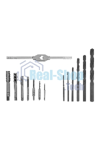 Набор сверл Сибртех (2,5-10,2), метчиков(М3-М12), 15 предметов