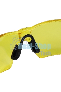 Очки защитные Denzel открытые, поликарбонатные, желтая линза, 2х комп. дужки