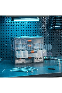 Органайзер для хранения с выдвижными лотками 310х150х260мм, 4 секции, пластик Stels