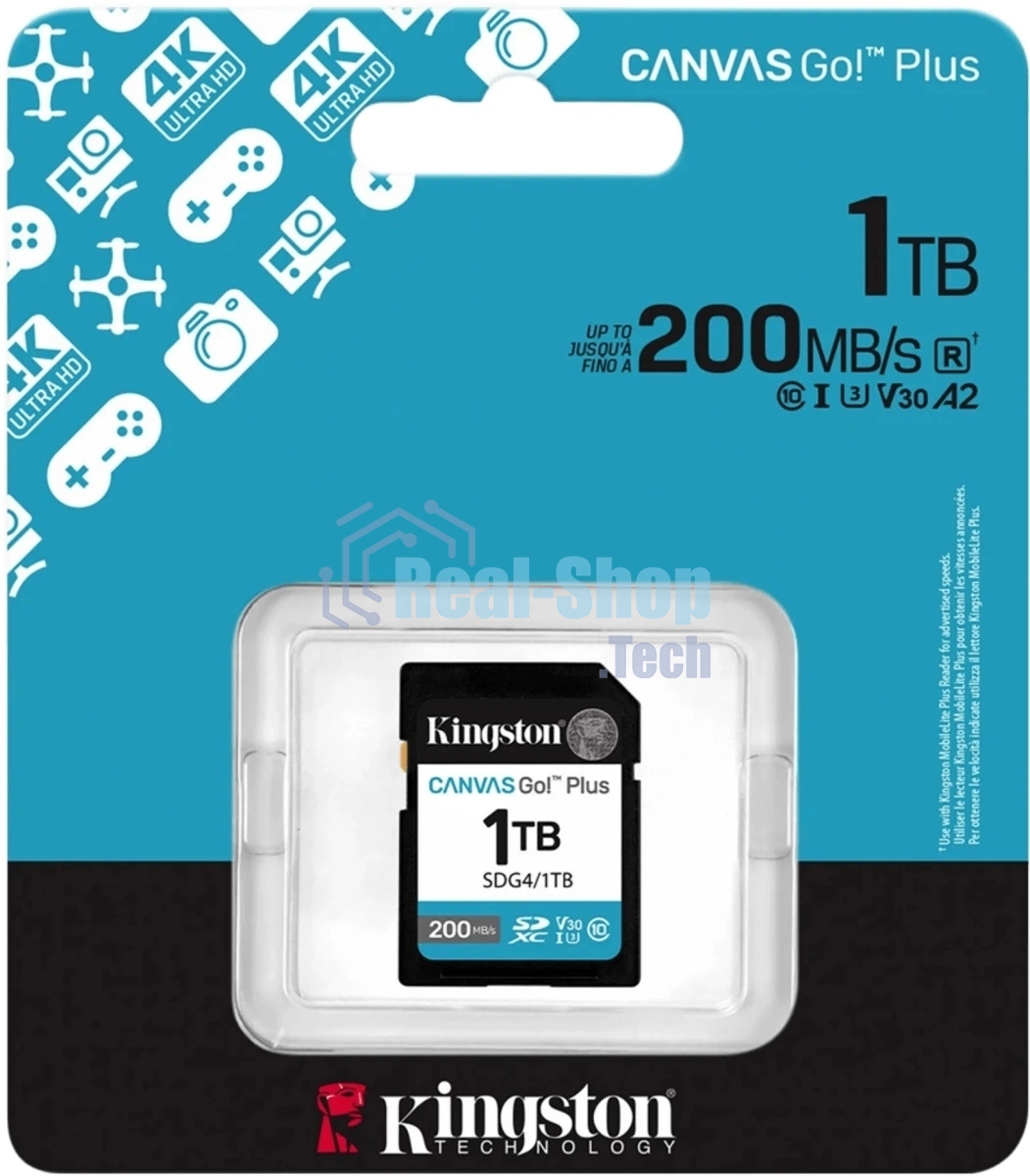 Флеш карта SDXC 1Tb Kingston SDG4/1Tb Canvas Go! Plus w/o adapter