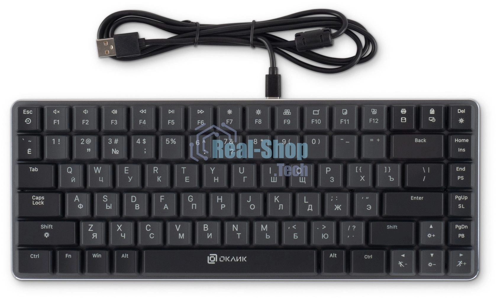 Клавиатура Oklick K615X проводная, USB Type-A, чёрный