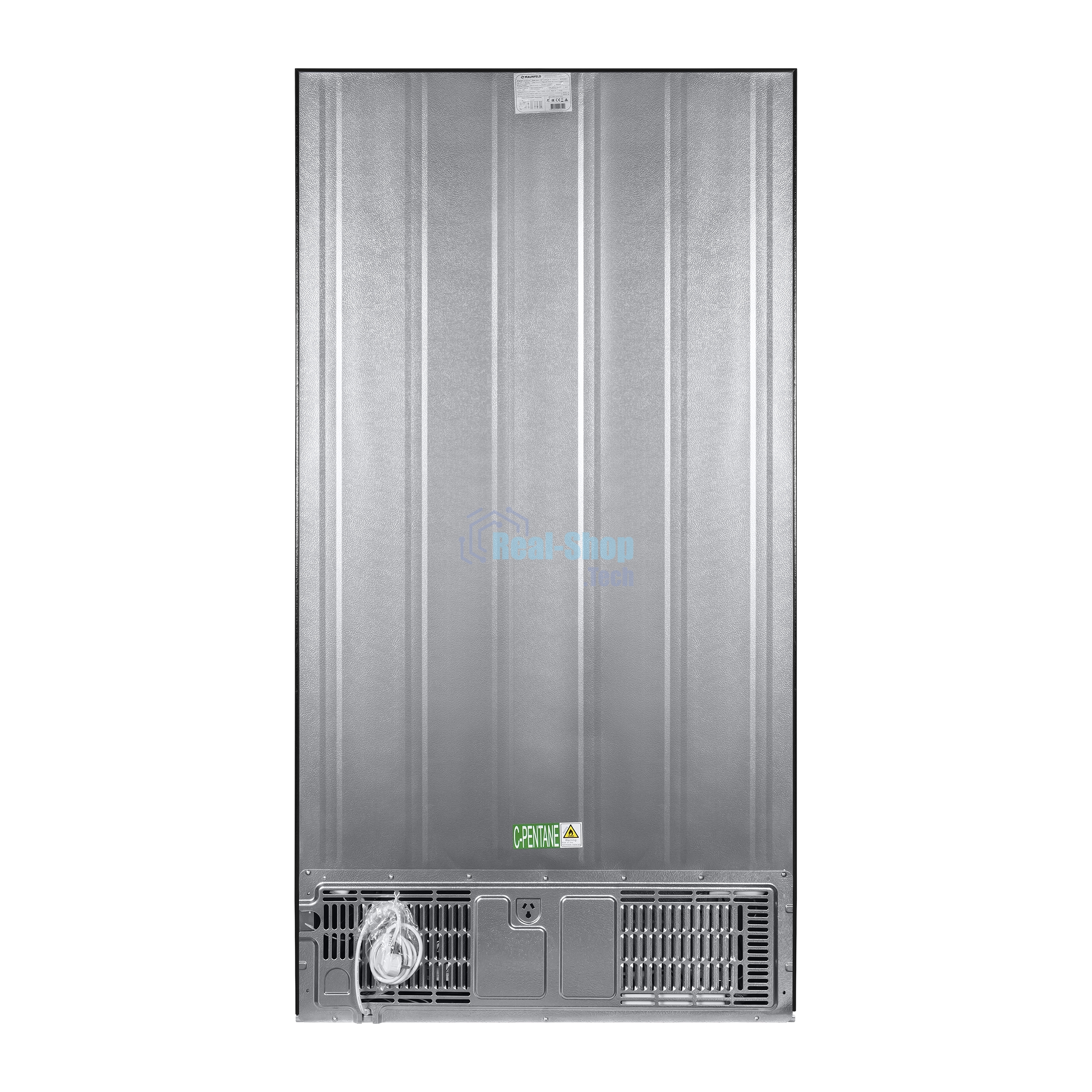 Холодильник Maunfeld MFF177NFSB черный глянц. двухкамерный 263/170л морозилка сбоку, No Frost, Side by Side