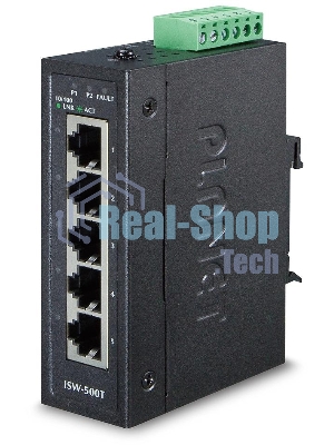 Коммутатор ISW-500T для монтажа в DIN рейку IP30 Compact size 5-Port 10/100TX Fast Ethernet Switch (-40~75 degrees C)