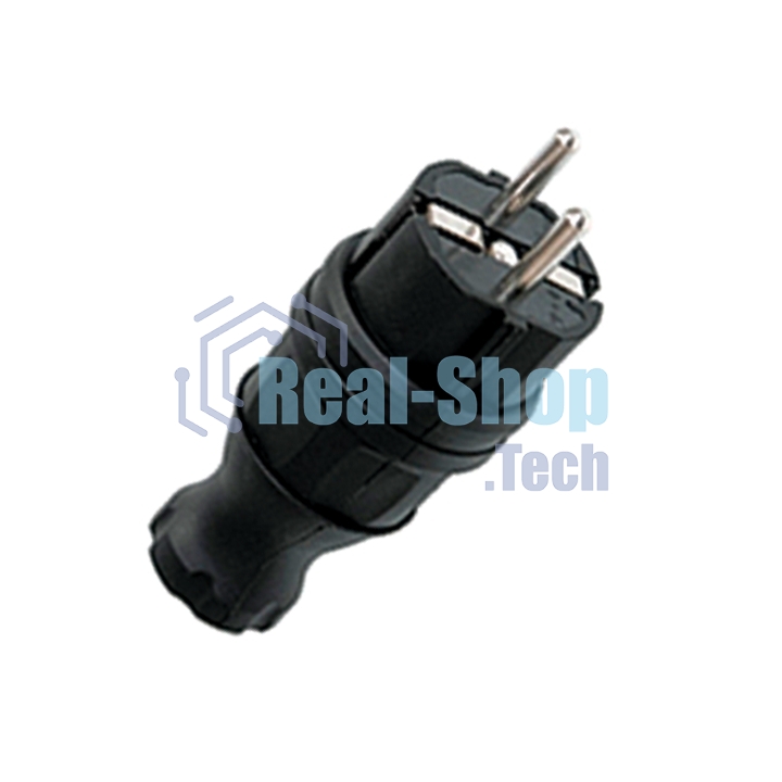 Вилка прямая EKF RPS-011-16-230-44 каучуковая 230В, 2P+PE, 16A, IP44 EKF PROxima