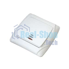 Выключатель 1-кл. СП Маргарита 10А IP20 с индик. белый Universal М0121