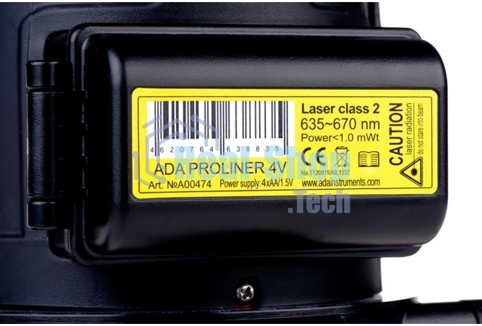 Уровень ADA PROLINER 4V дальность20(70)м точность0.2мм/м лазер2 кейс
