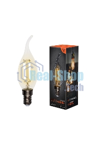 Лампа светодиодная филаментная Rexant Свеча на ветру CN37 7.5 Вт 600 Лм 2700K E14 прозрачная колба