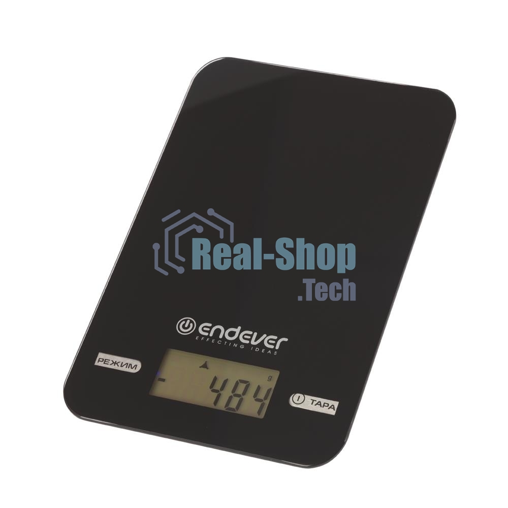 Весы кухонные электронные Endever Skyline KS-527, вес от 2 г до 5 кг. Закаленное стекло повышенной прочности, LCD-дисплей, авто откл.