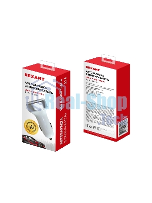 Автозарядка в прикуриватель Rexant АЗУ USB-A+USB-C, 3.1 A белый