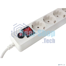 Сетевой фильтр Гарнизон EHLW-1 10А 1.8 м 5 розеток белый (21214)